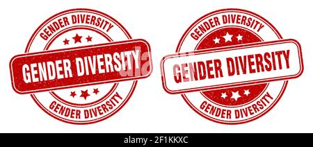 Gender Diversity Stempel. Gender Diversity Zeichen. Rundes Grunge Label Stock Vektor