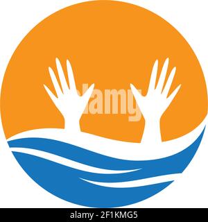 Hand Hilfe Logo Vorlage Vektor Symbol Illustration Design Stock Vektor