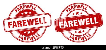 Abschiedsstempel. Abschiedsschild. Rundes Grunge-Etikett Stock Vektor