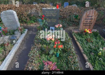 Grab, Marlene Dietrich, Friedhof, Stubenrauchstraße, Friedenau, Schöneberg, Berlin, Deutschland Stockfoto