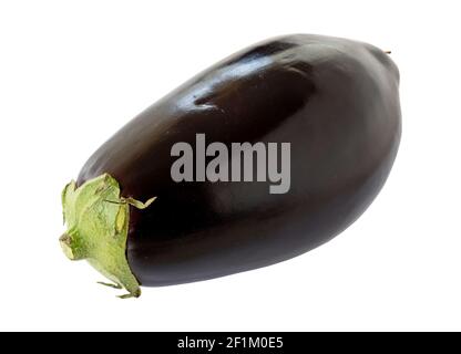 Große Aubergine isoliert auf weißem Hintergrund Stockfoto