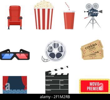 Cinema Set von Designelementen Stock Vektor