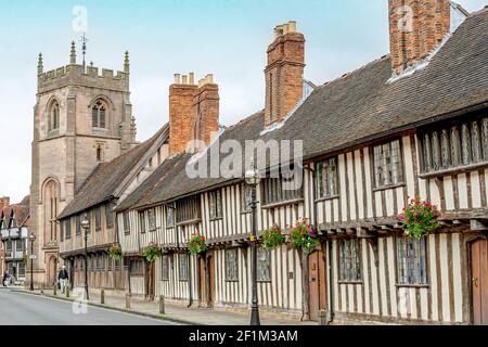 Gilde Chapel, genannt Shakespeare's School, in Stratford upon Avon, Warwickshire, England Stockfoto