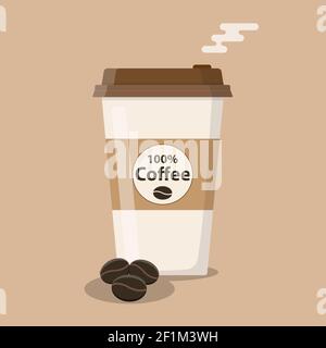 Einweg-Kaffeetassensymbol Stock Vektor