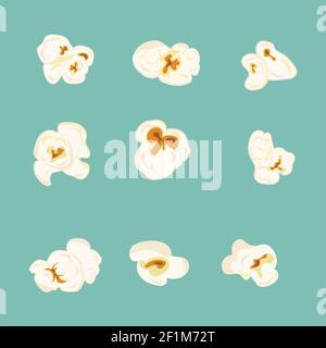 Vector Set von Popcorn-Elementen Stock Vektor