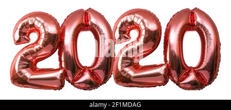 Weihnachten Neujahr 2020 Zahlen Ballons Stockfoto