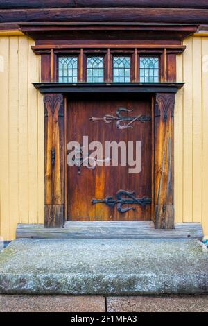 AußenTürenEine Tür in Zorngården, Mora, Dalarna, Dalecarlia Stockfoto