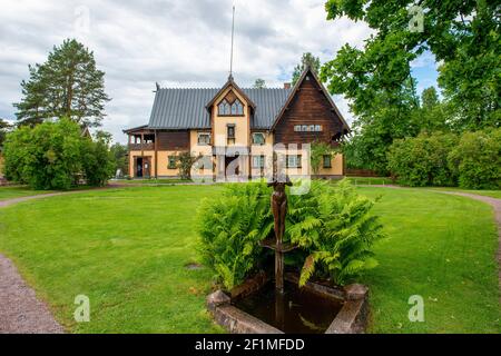 Der Eingang von Zorngården, Mora, Dalarna, Dalecarlia Stockfoto