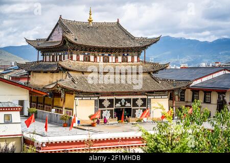 Shangrila China , 8. Oktober 2020 : Diqing Rote Armee lange märz Museum oben Außenansicht Gebäude in Shangri-La Yunnan China Stockfoto