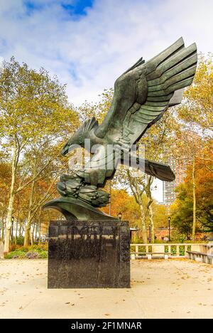 Memorial im Battery Park in Manhattan, New York, USA Stockfoto