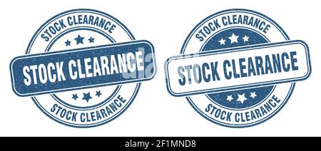 Stock Clearance Stempel. Stock Clearance Zeichen. Rund Grunge Etikett Stock Vektor