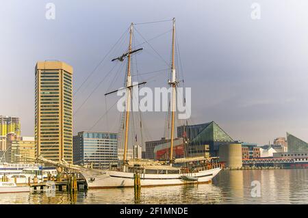 Baltimore Harbour im Bundesstaat Maryland in den USA Stockfoto