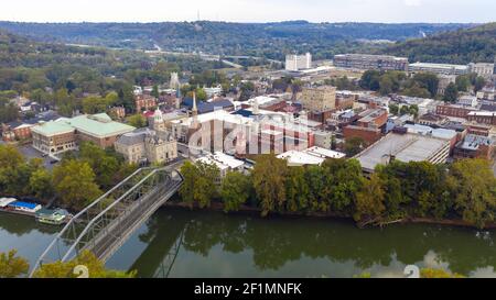 Luftaufnahme isoliert auf der State Capital City Downtown Frankfort Kentucky Stockfoto