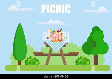 Picknick im Park Stock Vektor