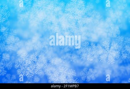 Blaue abstrakte Schneeflocken Hintergrund Stockfoto