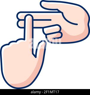 RGB-Farbsymbol „Counting on Fingers“ Stock Vektor