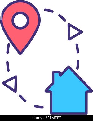 Tagesausflüge RGB-Farbsymbol Stock Vektor