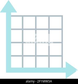 Rechteckige Koordinatensysteme und Diagramme. Flache Vektorgrafik. Stock Vektor