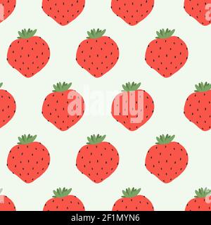 Vektor nahtlose Muster mit Erdbeeren Stock Vektor