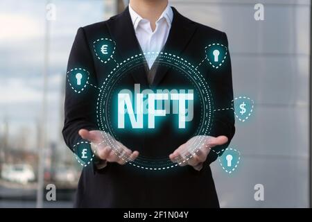 Ein nicht-fungibler Token-NFT Stockfoto