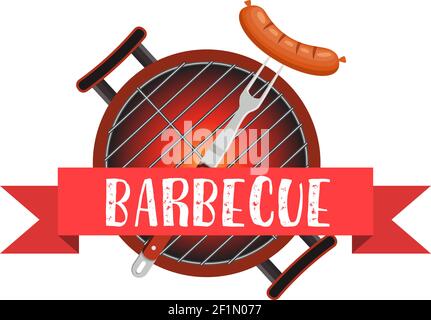 Essen auf dem Grill gekocht. Werkzeuge zum Grillen Stock Vektor