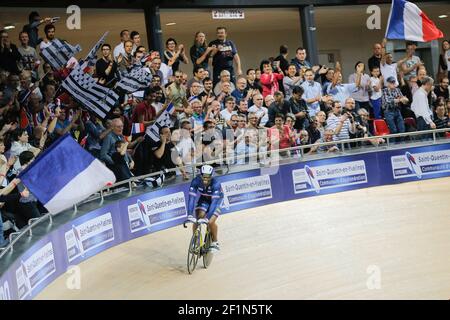 Während der UCI-Bahn-Weltmeisterschaften im Nationalen Velodrom, am 18. Und 22. Februar 2015, in Saint-Quentin-en-Yvelines, Frankreich. Foto Stephane Allaman / DPPI Stockfoto