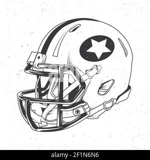 American Football T-Shirt Labeldesign mit Illustration des Fußballhelms Stock Vektor