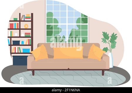 Wohnzimmer 2D Vektor-Web-Banner, Poster Stock Vektor