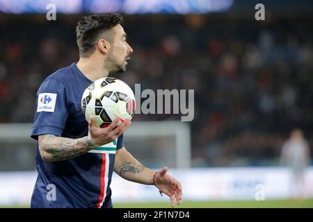 Ezequiel Ivan Lavezzi (psg) (Pocho) während des französischen Fußballspiels zwischen Paris Saint Germain und AS Saint Etienne am 8. April 2015 im Stadion Parc des Princes in Paris, Frankreich. Foto Stephane Allaman / DPPI Stockfoto