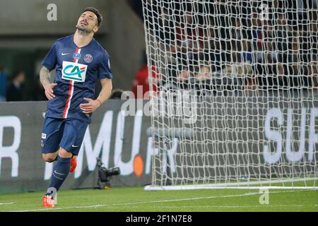 Ezequiel Ivan Lavezzi (psg) (Pocho) während des französischen Fußballspiels zwischen Paris Saint Germain und AS Saint Etienne am 8. April 2015 im Stadion Parc des Princes in Paris, Frankreich. Foto Stephane Allaman / DPPI Stockfoto