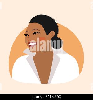 Afroamerikanische Frau im Profil auf Business Anzug. Erfolgreiche schwarze Frau. Vektorgrafik Stock Vektor
