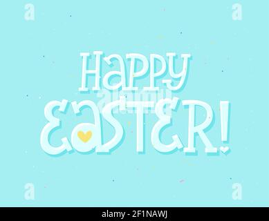 Frohe Ostern niedlich Doodle Brief Grußkarte Stock Vektor