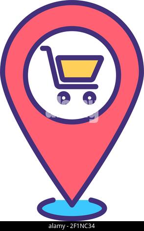 RGB-Farbsymbol für lokale Einkäufe Stock Vektor