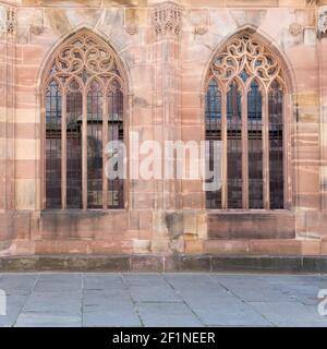 Detailansicht des Straßburger Doms Stockfoto