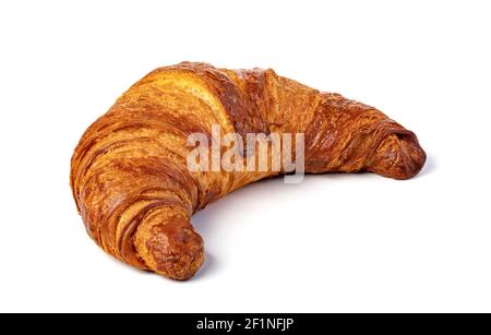 Frische Croissant auf weiß Stockfoto