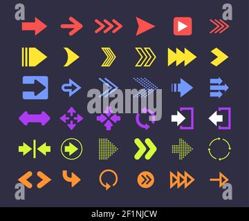 Flache Design Pfeil Kollektion Vektor Illustration. Stock Vektor