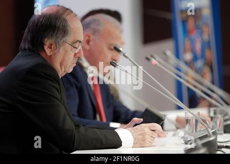 Noel Le Graet (Präsident des französischen Fußballverbands) während der Pressekonferenz der UEFA Euro 2016 Panini Album Präsentation am 15. März 2016 im französischen Fußballverband in Paris, Frankreich - Foto Stephane Allaman / DPPI Stockfoto