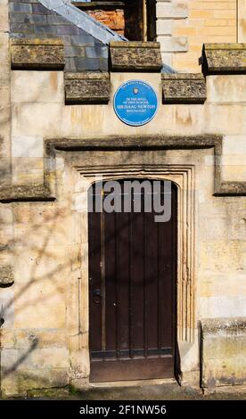 Die alte Kings School Hall, besucht von Sir Isaac Newton. Grantham, Lincolnshire, England. Stockfoto