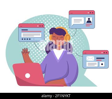 Organisch flach illustriert Kunden-Support Vektor-Illustration. Stock Vektor