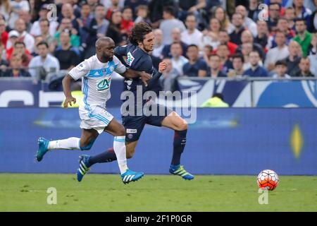 Adrien Rabiot (psg), Lassana Diarra (Olympique de Marseille) während des französischen Pokalfinales zwischen Olympique de Marseille und Paris Saint Germain am 21. Mai 2016 im Stade de France in Saint Denis, Frankreich - Foto Stephane Allaman / DPPI Stockfoto