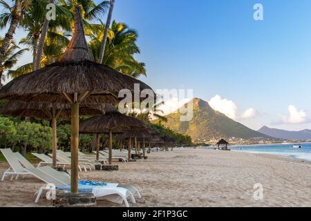 Traumstrand auf Mauritius Stockfoto