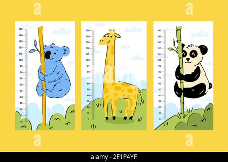 Handgezeichnete Höhenmeter Set illustrierte Vektorgrafik. Stock Vektor