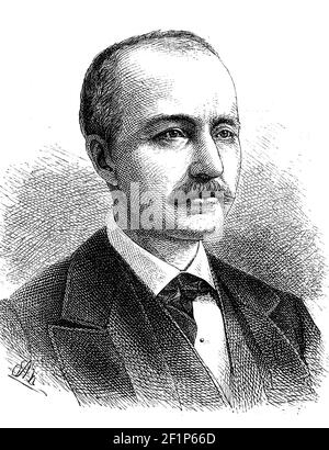 Johann Ludwig Heinrich Julius Schliemann, 6. Januar 1822 - 26. Dezember 1890, deutscher Kaufmann, Archäologe und Pionier der Feldarchäologie / Johann Ludwig Heinrich Julius Schliemann, 6. Januar 1822 - 26. Dezember 1890, ein deutscher Kaufmann, Archäologe sowie Pionier der Feldarchäologie, Historisch, historisch, digital verbesserte Reproduktion eines Originals aus dem 19th. Jahrhundert / digitale Reproduktion einer Originalvorlage aus dem 19. Jahrhundert, Stockfoto