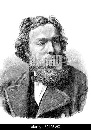 Rudolf Siemering, 10. August 1835 - 23. Januar 1905, deutscher Bildhauer und Medaillengewinner / Rudolf Siemering, 10. 1835. Bis 23. August. Januar 1905, ein deutscher Bildhauer und Medailleur, Historisch, historisch, digital verbesserte Reproduktion eines Originals aus dem 19th. Jahrhundert / digitale Reproduktion einer Originalvorlage aus dem 19. Jahrhundert, Stockfoto