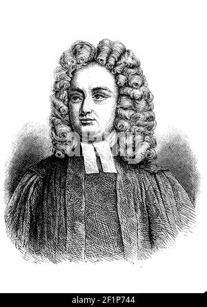 Jonathan Swift, 30. November 1667 - 19. Oktober 1745, war ein irischer Schriftsteller und Satiriker der frühen Aufklärung / Jonathan Swift, 30. 1667. - 19. November. Oktober 1745, war ein irischer Schriftsteller und Satiriker der frühen Aufklärung, Historisch, historisch, digital verbesserte Reproduktion eines Originals aus dem 19th. Jahrhundert / digitale Reproduktion einer Originalvorlage aus dem 19. Jahrhundert, Stockfoto