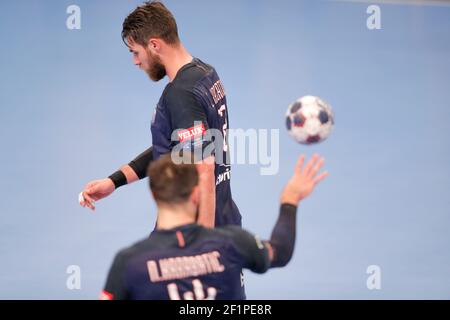 Luka Karabatic (PSG Handball), Nikola Karabatic (PSG Hanball) während des EHF Champions League, Gruppe A, Handball-Spiels zwischen Paris Saint-Germain Handball und Telekom Veszprem am 27. November 2016 im Pierre de Coubertin Stadion in Paris, Frankreich - Foto Stephane Allaman / DPPI Stockfoto