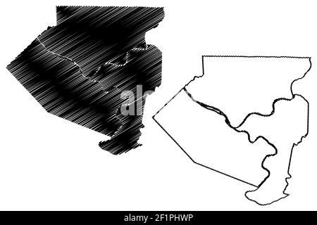 Allegheny County, Commonwealth of Pennsylvania (US County, United States of America, USA, USA, US) Kartenvektordarstellung, Scribble-Skizze Alleghe Stock Vektor