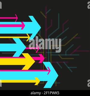 Farbige Pfeile bewegen sich vorwärts Stock Vektor