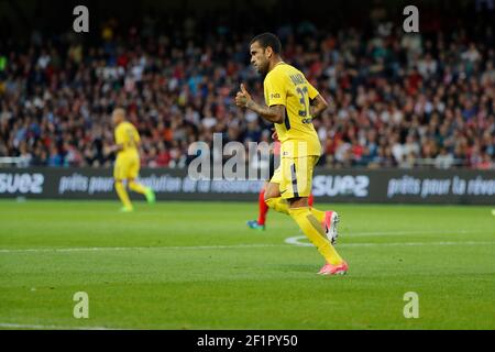 Daniel Alves da Silva (PSG) während der französischen Meisterschaft L1 Fußballspiel zwischen EA Guingamp gegen Paris Saint-Germain, am 13. August 2017 im Roudourou Stadion in Guingamp, Frankreich - Foto Stephane Allaman / DPPI Stockfoto