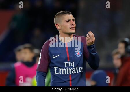 Während der französischen Meisterschaft Ligue 1 Fußballspiel zwischen Paris Saint-Germain und OGC Nizza am 27. Oktober 2017 im Parc des Princes Stadion in Paris, Frankreich - Foto Stephane Allaman / DPPI Stockfoto